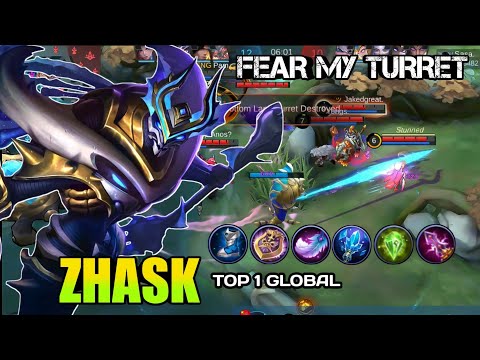 ZHASK TOP 1 GLOBAL GAMEPLAY | Zhask best build and emblem 2020 - mobile legends