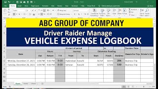 How To Make vehicle log book Record Maintain Sheet in  excel