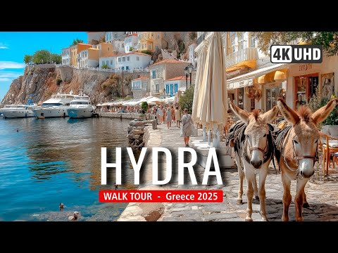 HYDRA Walking Tour 🇬🇷⛵ | Walk Hydra Paradise & Timeless Beauty in 4K