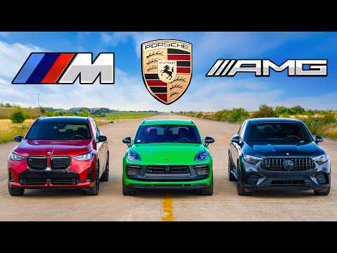 BMW X3 M50 vs 포르쉐 마칸 vs AMG GLC - 드래그 레이스!