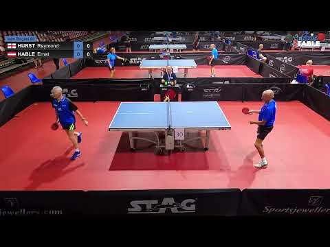 HURST Raymond vs HABLE Ernst Championnats d'Europe Vétérans 2022 de tennis de table Rimini