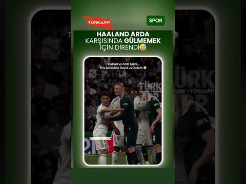 Haaland, kendisini Arda Güler tutarken gülmemek için zor duruyor.Kornerin sonunda Arda'yı düşürüyor