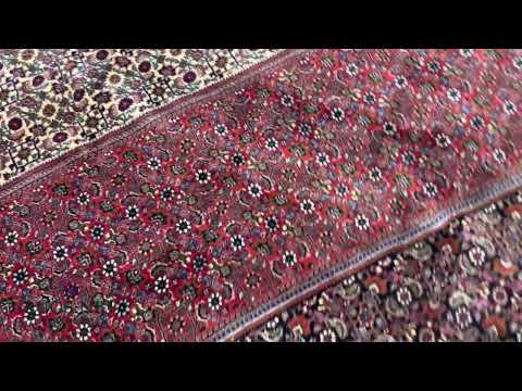 10 x 13 Persian Bijar Handmade Iron Rug | Geometric Medallion