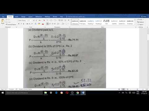 FM-II-Unit -3: Session 27 walters model of Dividend policy