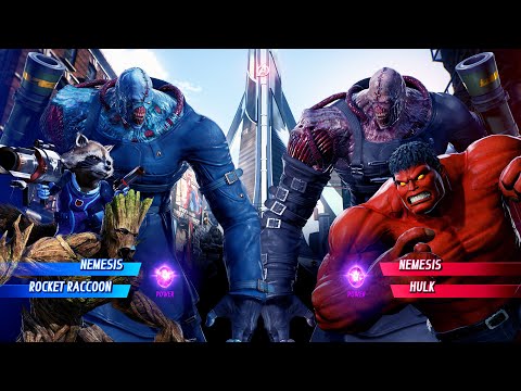 Nemesis & Rocket Raccoon vs Nemesis & Red Hulk (Very Hard) Marvel vs Capcom | 4K UHD Gameplay