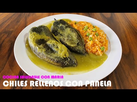CHILES RELLENOS CON PANELA EN SALSA VERDE (SS) / COCINA SALUDABLE CON MARIA