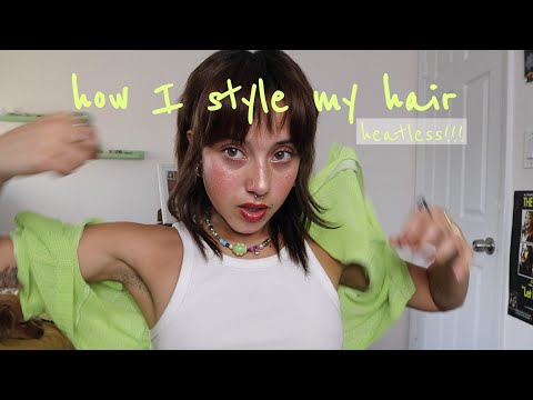 how i style shaggy haircut with bangs- no heat!