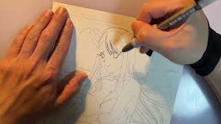 推しのファンアートを描くだけの動画Part2（ペン入れ編）