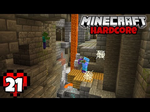 Let's Play Minecraft Hardcore - Lucky Stronghold Cave
