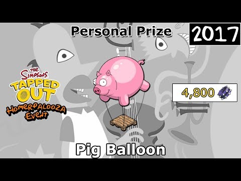 TSTO - Homerpalooza Event | Pig Balloon | Personal Prize (2017)