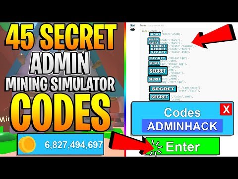 Admin Roblox Mining Simulator Codes 45 Secret Admin Codes - 