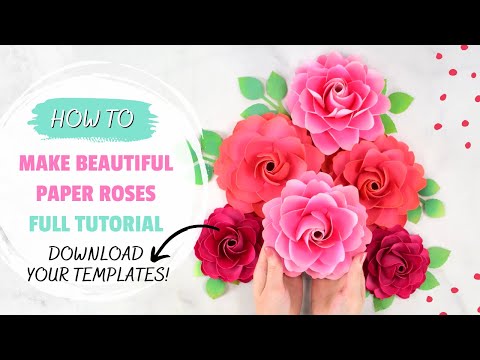 DIY Paper Rose Flower Tutorial - How to Make and Stem Paper Roses for Bouquets and Arrangements
