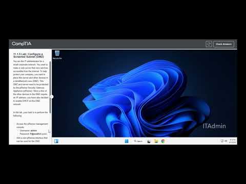 Testout | Network + | 11.1.5 Lab: Configure a Screened Subnet (DMZ)