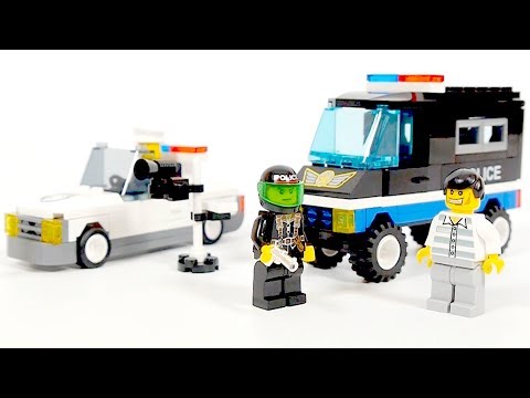 Build Lego Police Car -  Enlighten brick 125   Police Car, 126 - Escorting police track