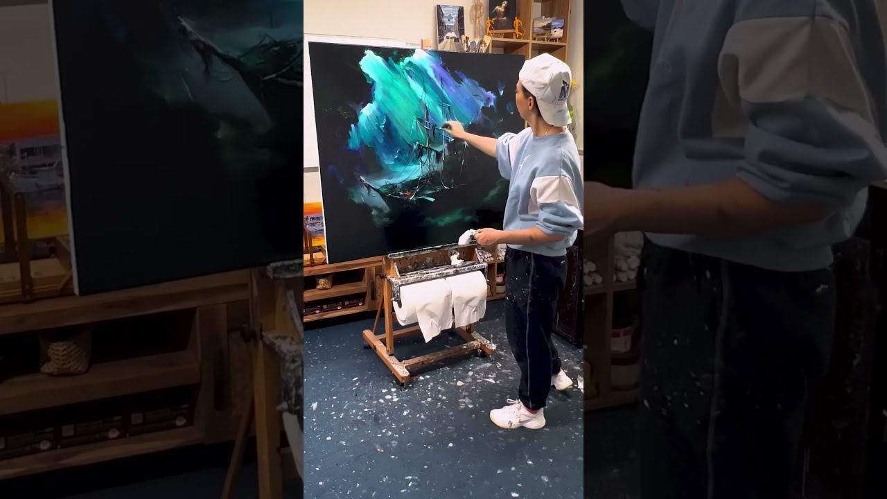 Underwater Shipwreck Oil Painting Process | Ocean art