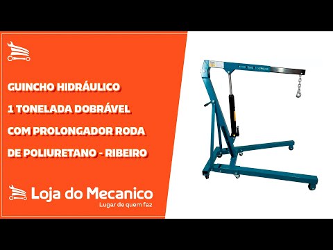 Guincho Hidráulico 2 Toneladas Dobrável com Prolongador Roda de Poliuretano - Video