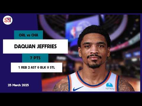 DAQUAN JEFFRIES 7 PTS vs ORL 25 Mar 24-25 CHA Highlights