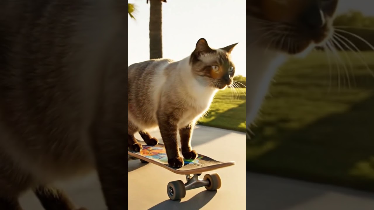 Skateboard cat