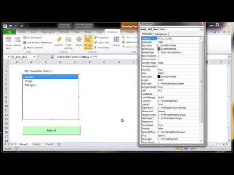 Excel 2010 VBA Tutorial 60   ActiveX Controls   List Box