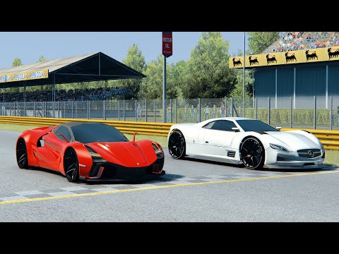 Ferrari  Stallone 2021  vs  Mercedes-Benz CLK GTR Concept @ Monza 1966
