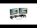 Monitorständer für 2 Monitore Schwarz - Holzwerkstoff - Kunststoff - 105 x 11 x 27 cm