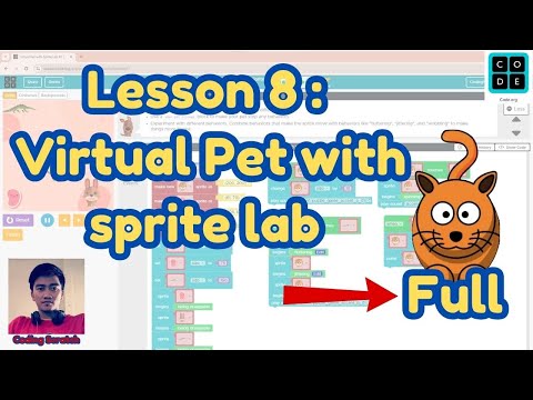 Code.org Lesson 8 Virtual Pet with Sprite Lab | Express Course 2024 | Code.org Answer
