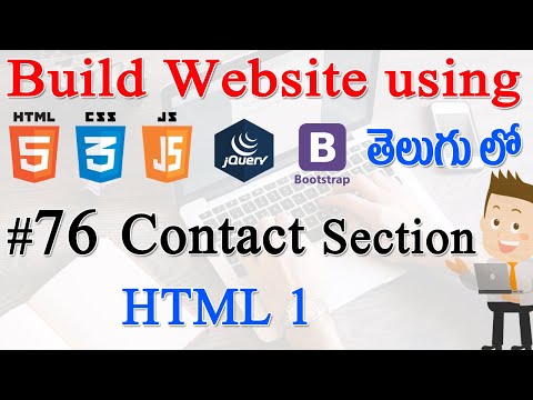 #76 How to Build Website using Html, CSS, JS, jQuery, Bootstrap - Building Contact Section HTML 1
