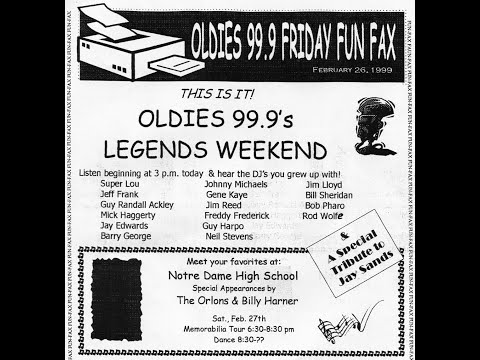 WODE Oldies 99.9 Air Check Legends Weekend - Part 3 of 10 Sunday Night Hall Of Fame Reunion