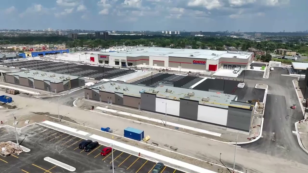 Drone Work:  Costco Warehouse Build. Update: 401 and Islington, Toronto, Ontario, Canada.