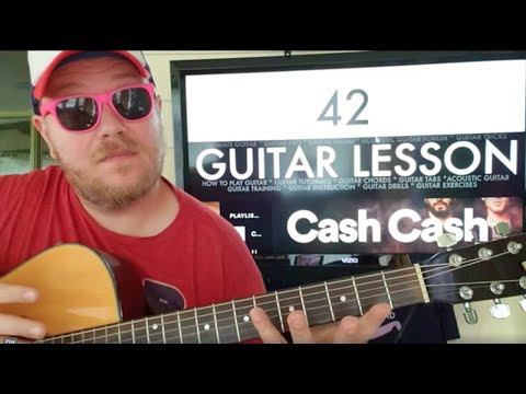 How To Play 42 Guitar Cash Cash // easy guitar tutorial beginner lesson easy chords