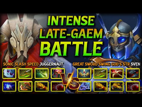 INTENSE LATE-GAEM BATTLE | SONIC SLASH SPEED JUGGERNAUT VS. GREAT SWORD SWING GOD's STR SVEN DOTA 2