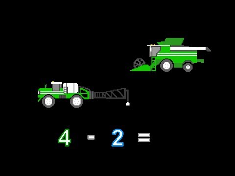 Vehicle Math - Subtraction 1 - With Buses & Farm Vehicles - The Kids' Picture Show (Learning Video)