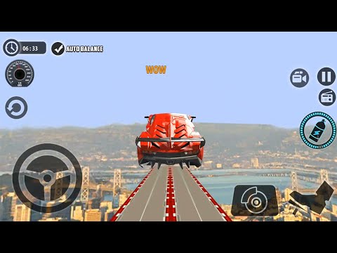 Impossible Car Tracks 3D - Red Ferrari Car Driving Impossible Stunt Simulator Levels 10-12 Gameplay