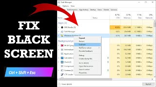 How to Remove Black Screen IF You have End Windows Explorer Task  | Fix Black Screen | Latest 2024