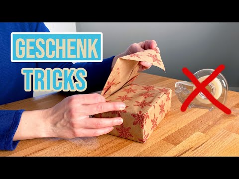 Geschenk einpacken ohne Klebeband - so geht's