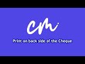 How to Print on the Back Side of Cheques | ChequeMaster