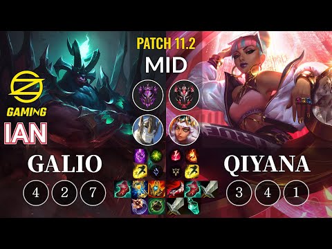 OZ Ian Galio vs Qiyana Mid - KR Patch 11.2
