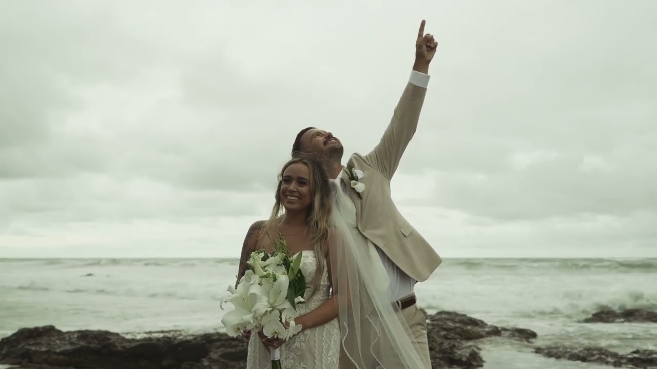 Elopement Pool Dip in Playa Langosta • Monique + Austin