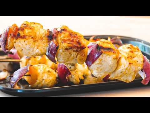 Brochettes de poulet curry et abricots