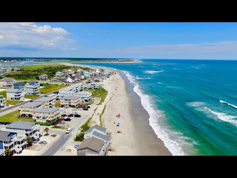 រូបថតពីលើអាកាសនៃឆ្នេរ Ocean Isle Beach