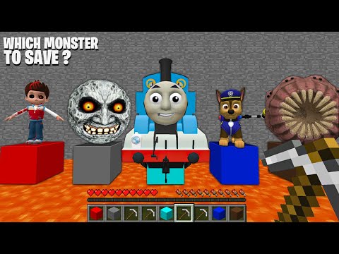 WHICH to SAVE THOMAS THE TANK SCARY MOON WORM.EXE RYDER.EXE in Minecraft - Gameplay Movie
