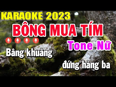 Bông Mua Tím Karaoke Tone Nữ Nhạc Sống 2023 | Trọng Hiếu