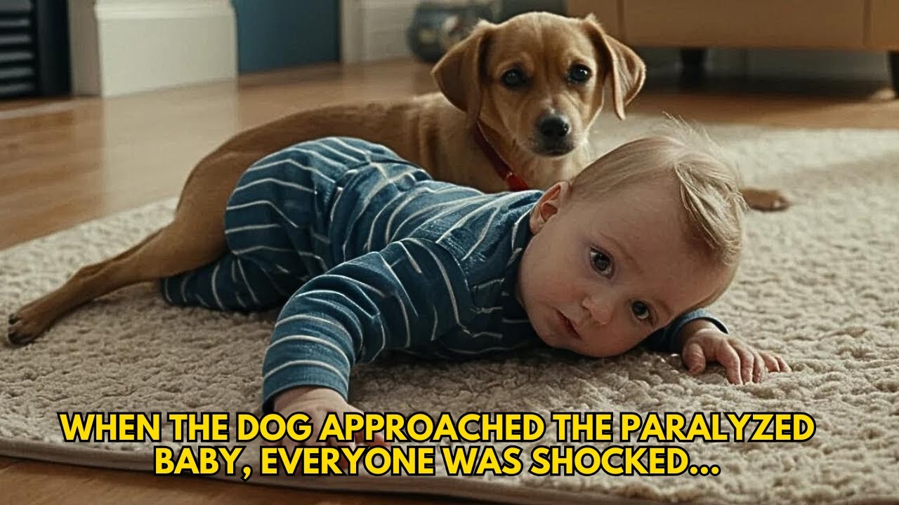 A couple adopts a dog, but when it approaches the paralyzed baby, everyone is shocked...