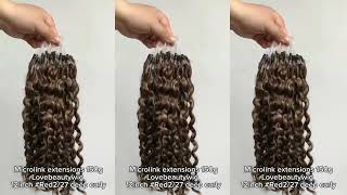 lovebeautywig | 12inch Highlight 2/27 Deep Curly Micro Link Hair Extensions #microlinkextensions