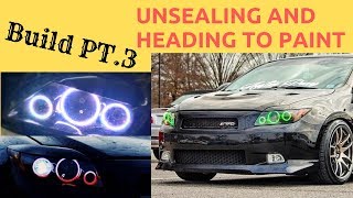 Unsealing Headlights and Painting Retrofit Build Part 3
