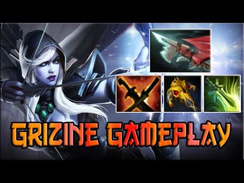 Dota 2 - GRIZINE [Drow Ranger] Full Agility Build Insane Speed Arrow - Game update 7.21