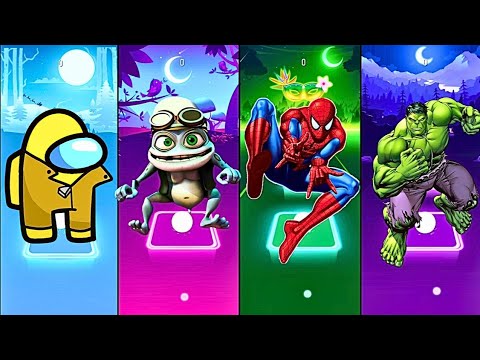 Among Us vs Crazy Frog vs Spider Man vs Hulk - Tiles Hop EDM Rush