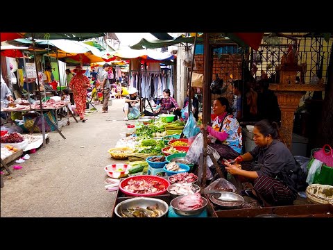 Natural Living In Cambodian Market - Morning Walk Around Phnom Penh Market