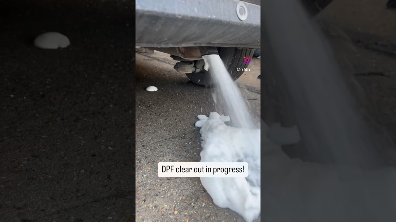 Wynns DPF cleaner solution been left in over night. Just getting it up to temp ready for a regen!