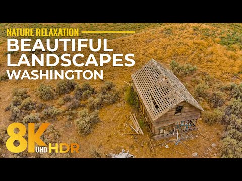 Ambient Drone Film in 8K HDR - Incredible Landscapes of Washington State - Eastern WA from Above